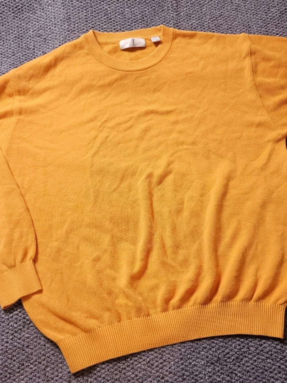 Harry Vardon Golf Sweater Mens XL Orange Ribbed Crewneck Cotton Acrylic Grandpa